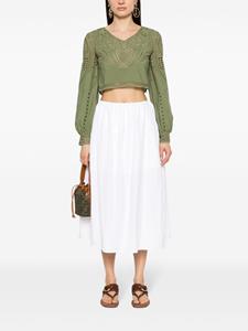 Alberta Ferretti Broderie anglaise blouse - Groen