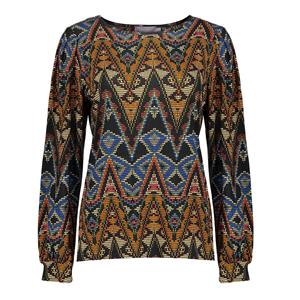 Geisha  Camel Top grafische print 