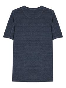 120% Lino T-shirt met ronde hals - Blauw