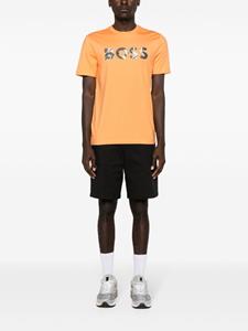 BOSS T-shirt met logo-applicatie - Oranje