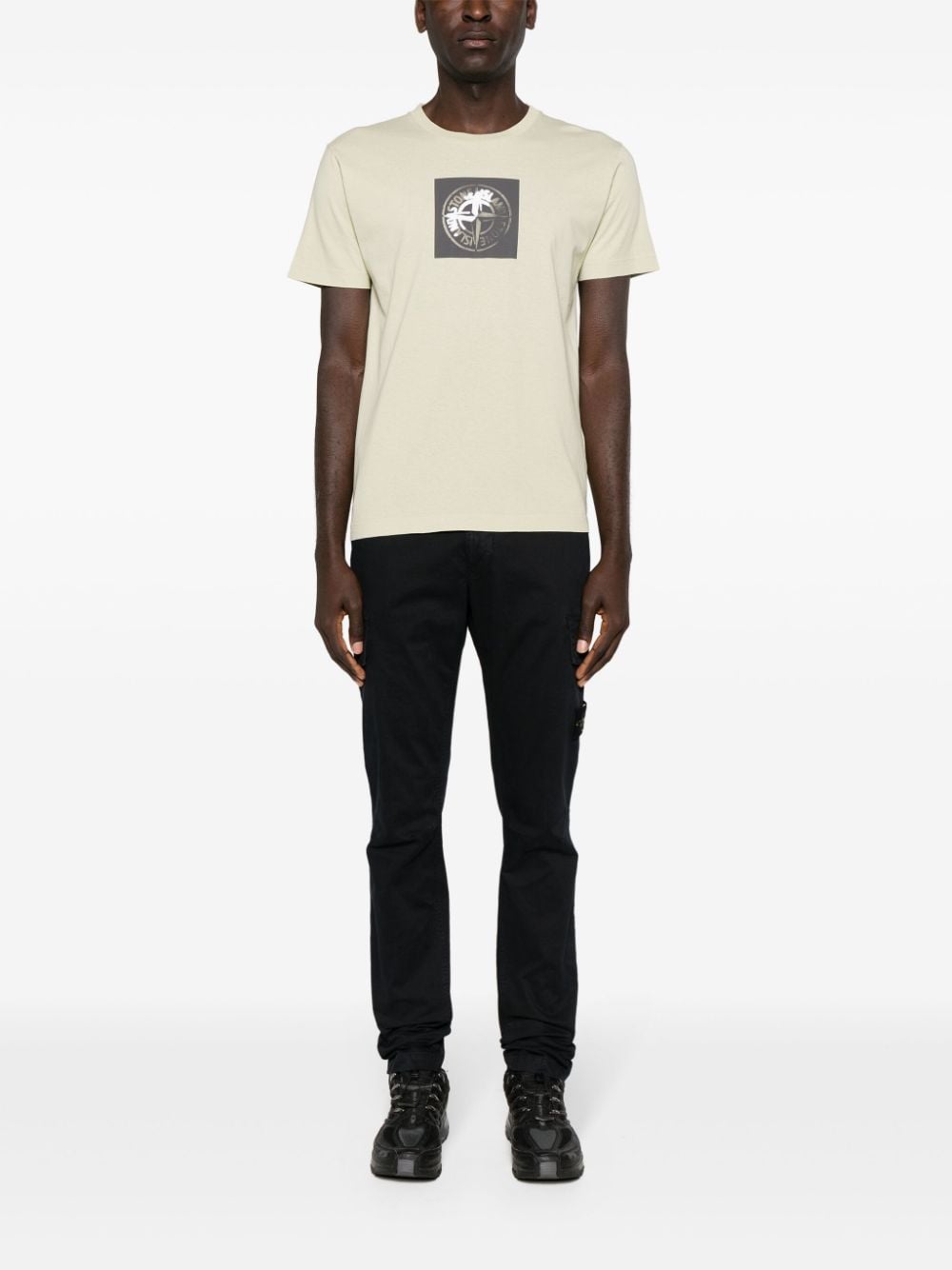Stone Island T-shirt met Compass-logoprint - Groen