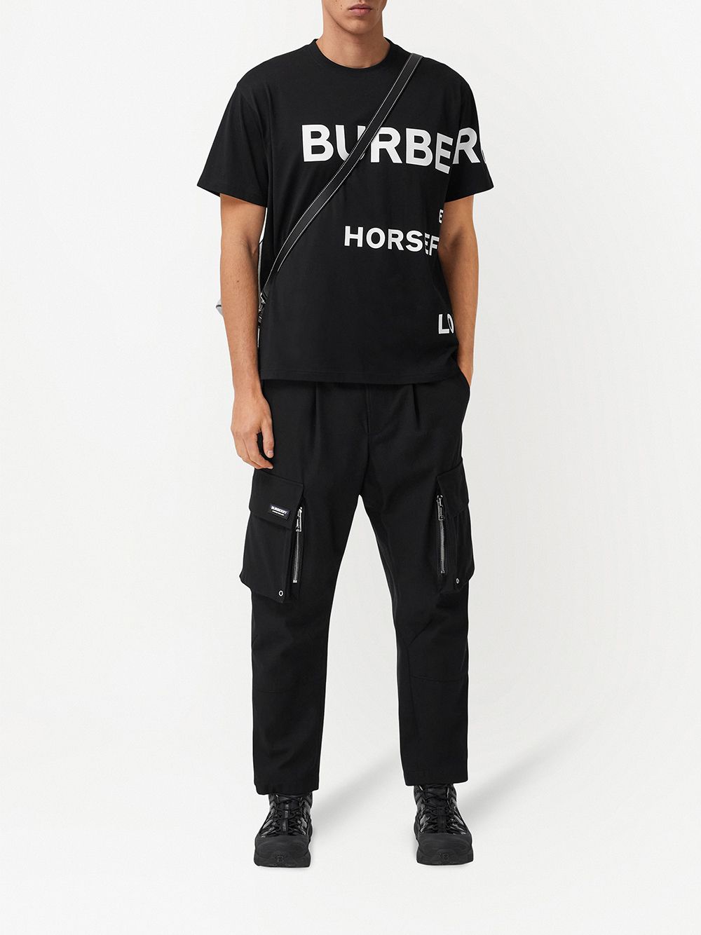 Burberry T-shirt met logoprint - Zwart