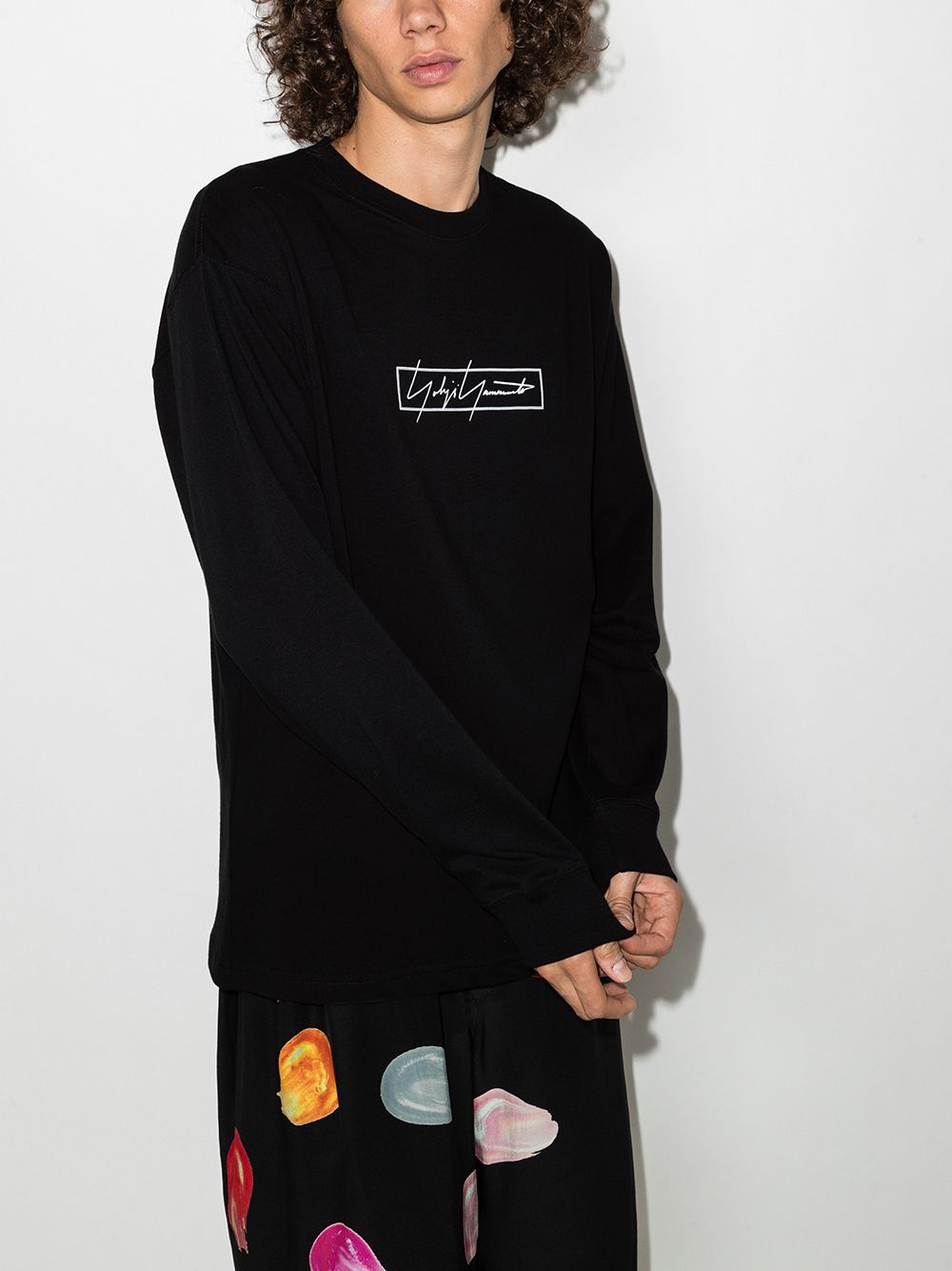 Yohji Yamamoto x New Era T-shirt met logoprint - Zwart