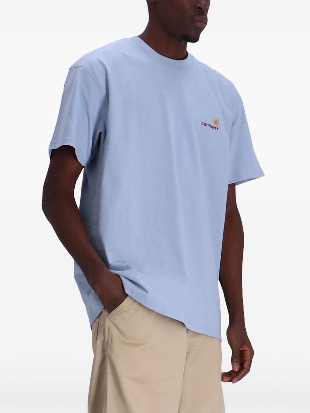 Carhartt WIP S/S American Script organic-cotton T-shirt - Blauw
