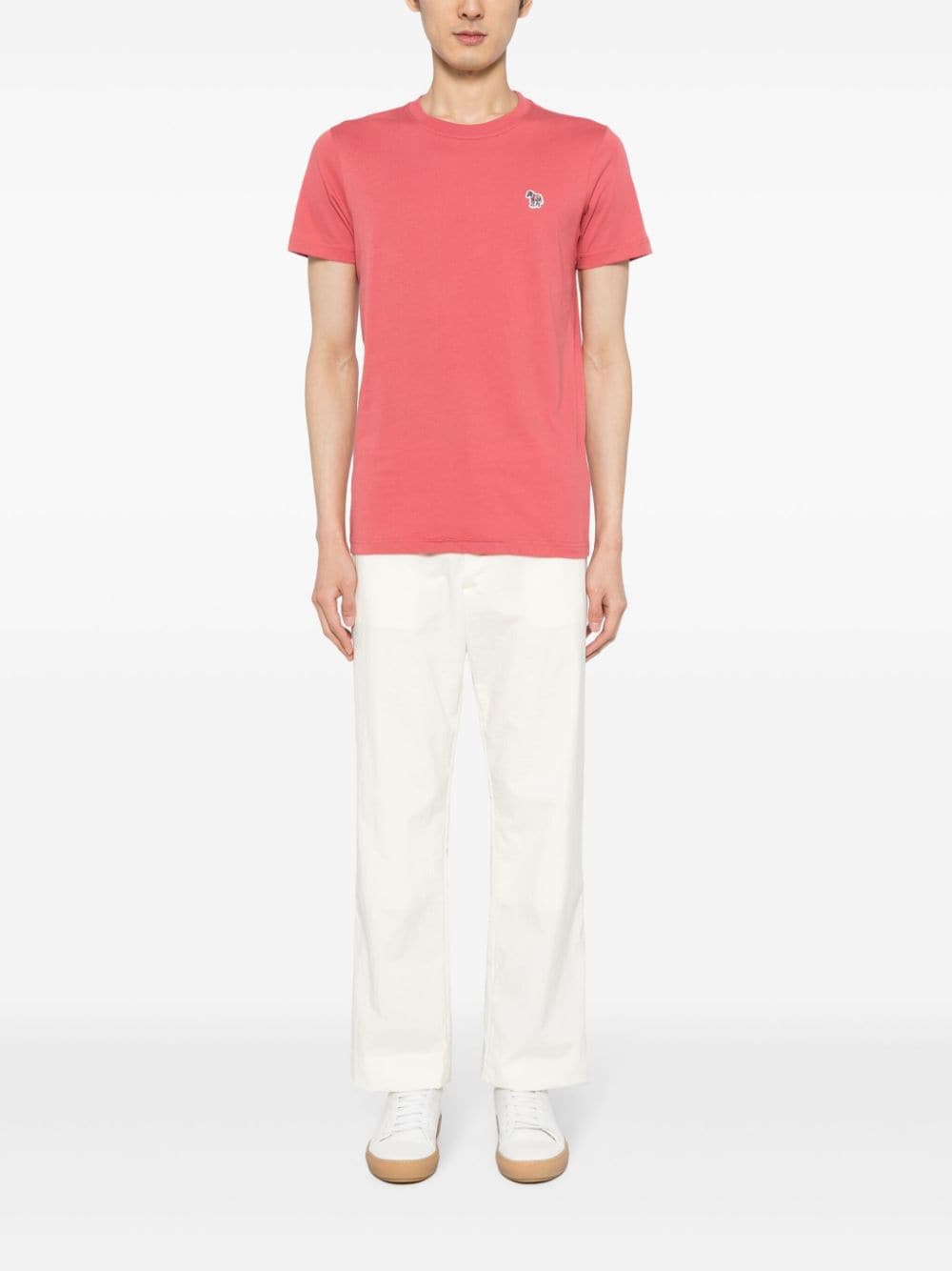 PS Paul Smith logo-patch organic cotton T-shirt - Roze