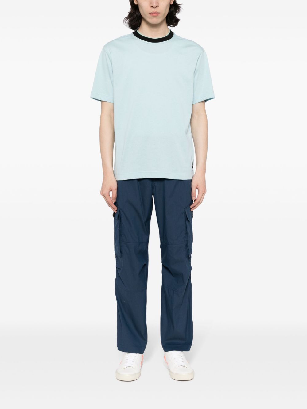 PS Paul Smith T-shirt met contrasterende hals - Blauw