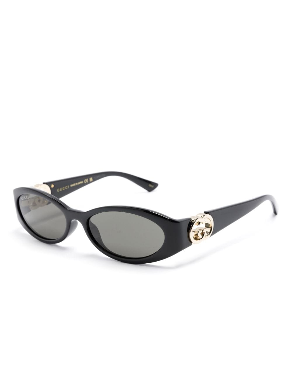 Gucci Eyewear Zonnebril met ovalen montuur - Zwart