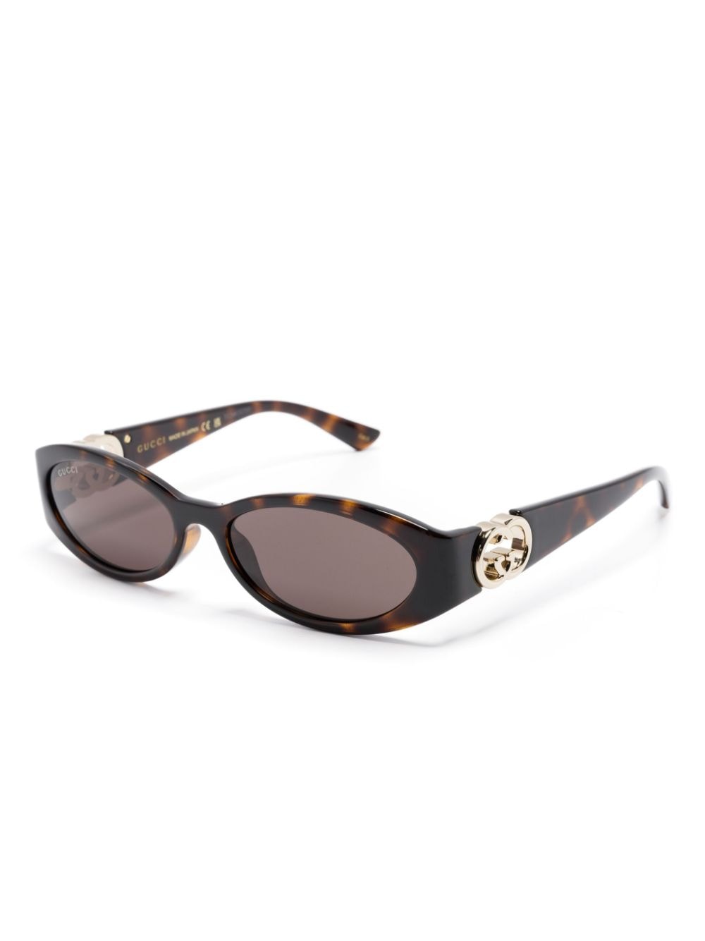 Gucci Eyewear Zonnebril met ovalen montuur - Bruin