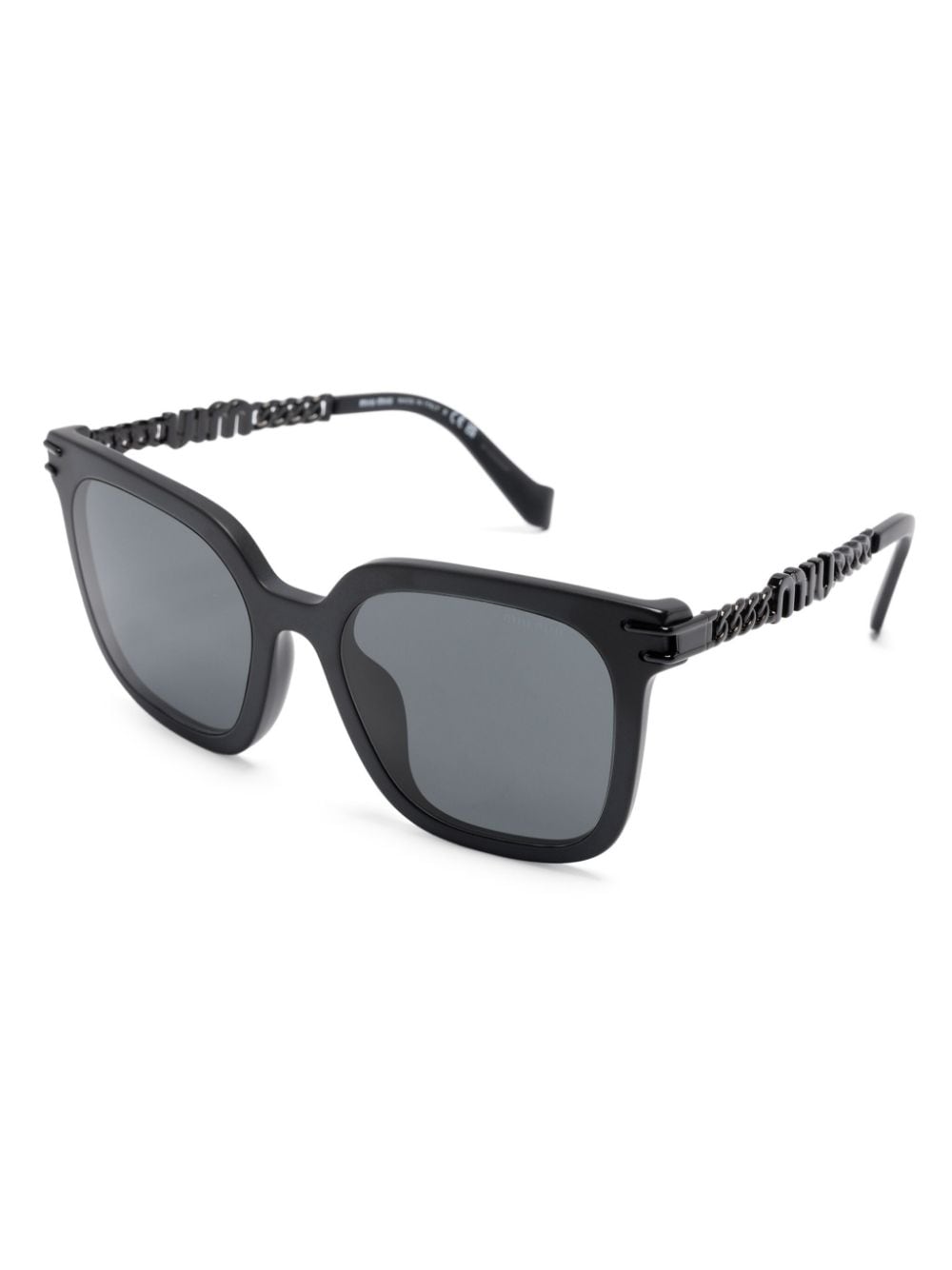 Miu Miu Eyewear Zonnebril met vierkant montuur en logo - Zwart