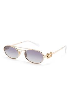 Miu Miu Eyewear Zonnebril met ovalen montuur - Goud