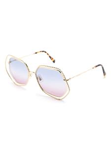 Miu Miu Eyewear Zonnebril met geometrisch montuur - Goud