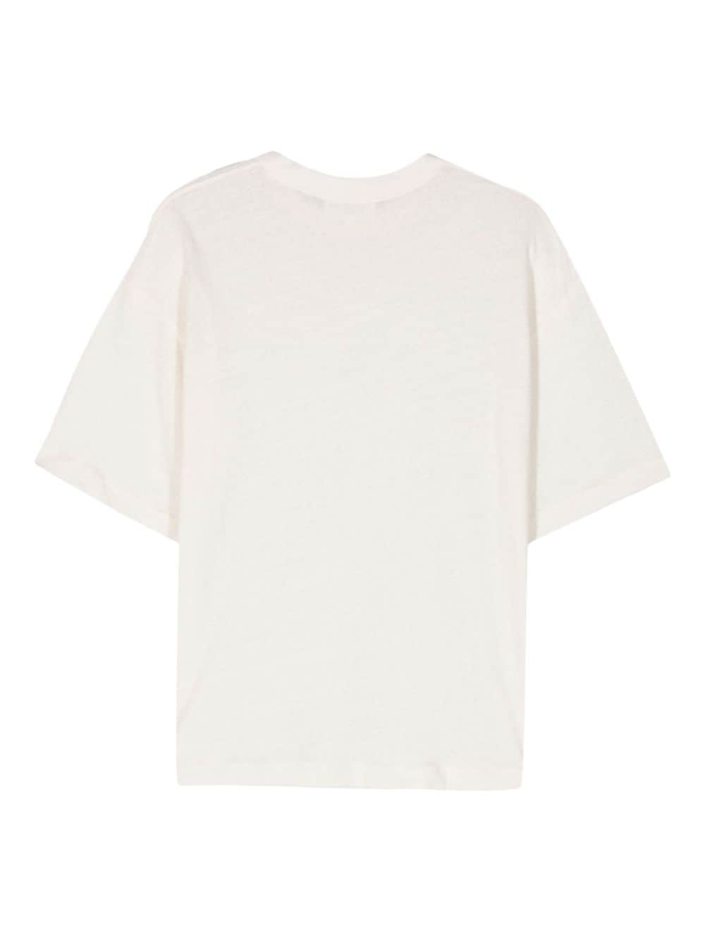 YMC Gestreept T-shirt van linnenblend - Wit