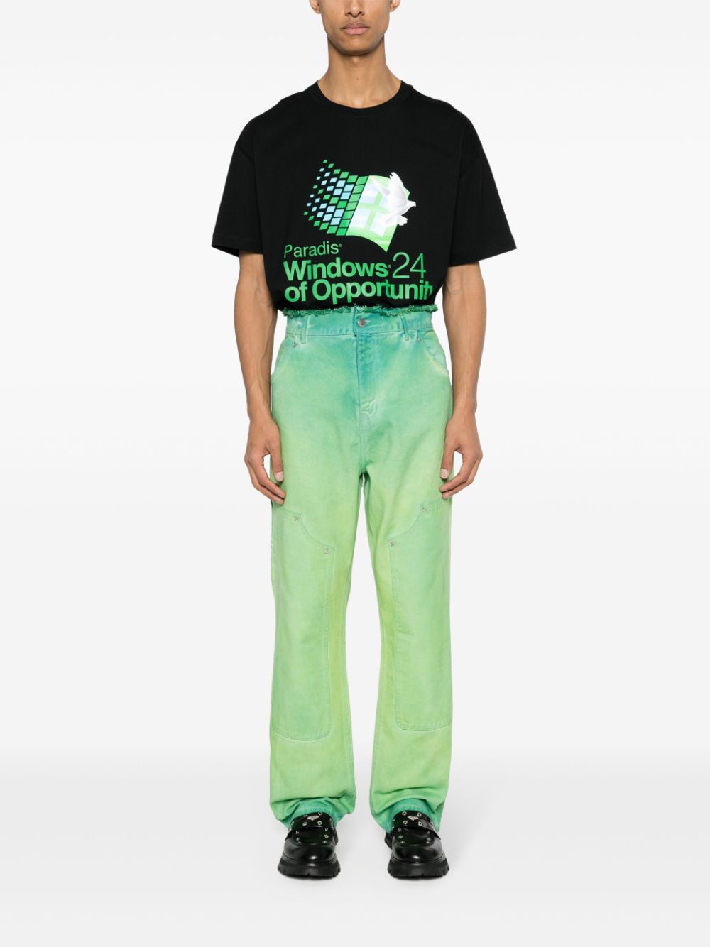 3PARADIS Katoenen T-shirt met hologram - Zwart