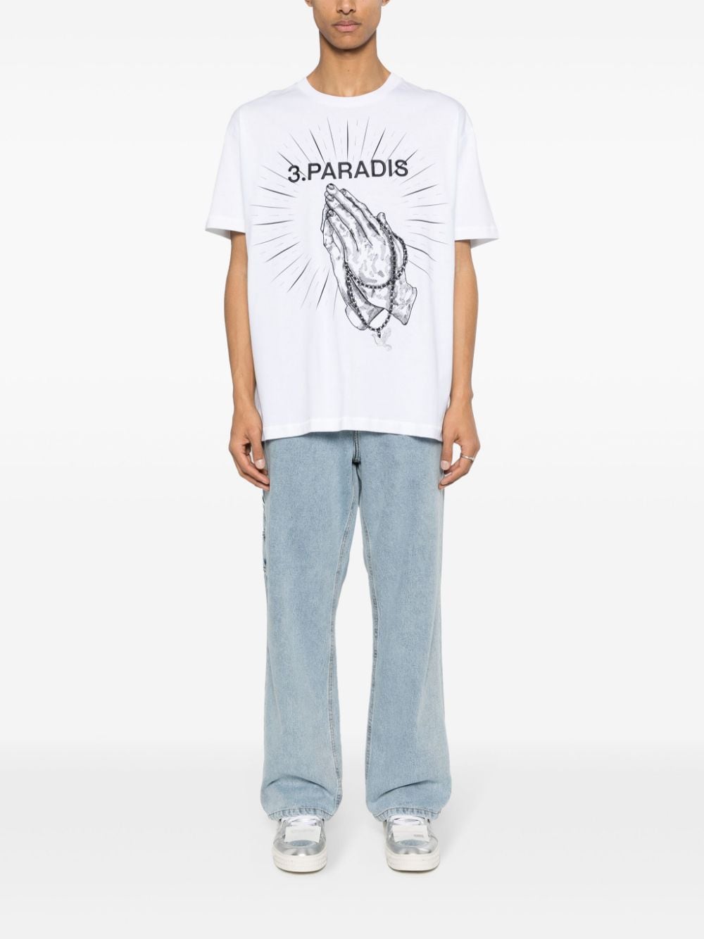 3PARADIS Katoenen T-shirt - Wit