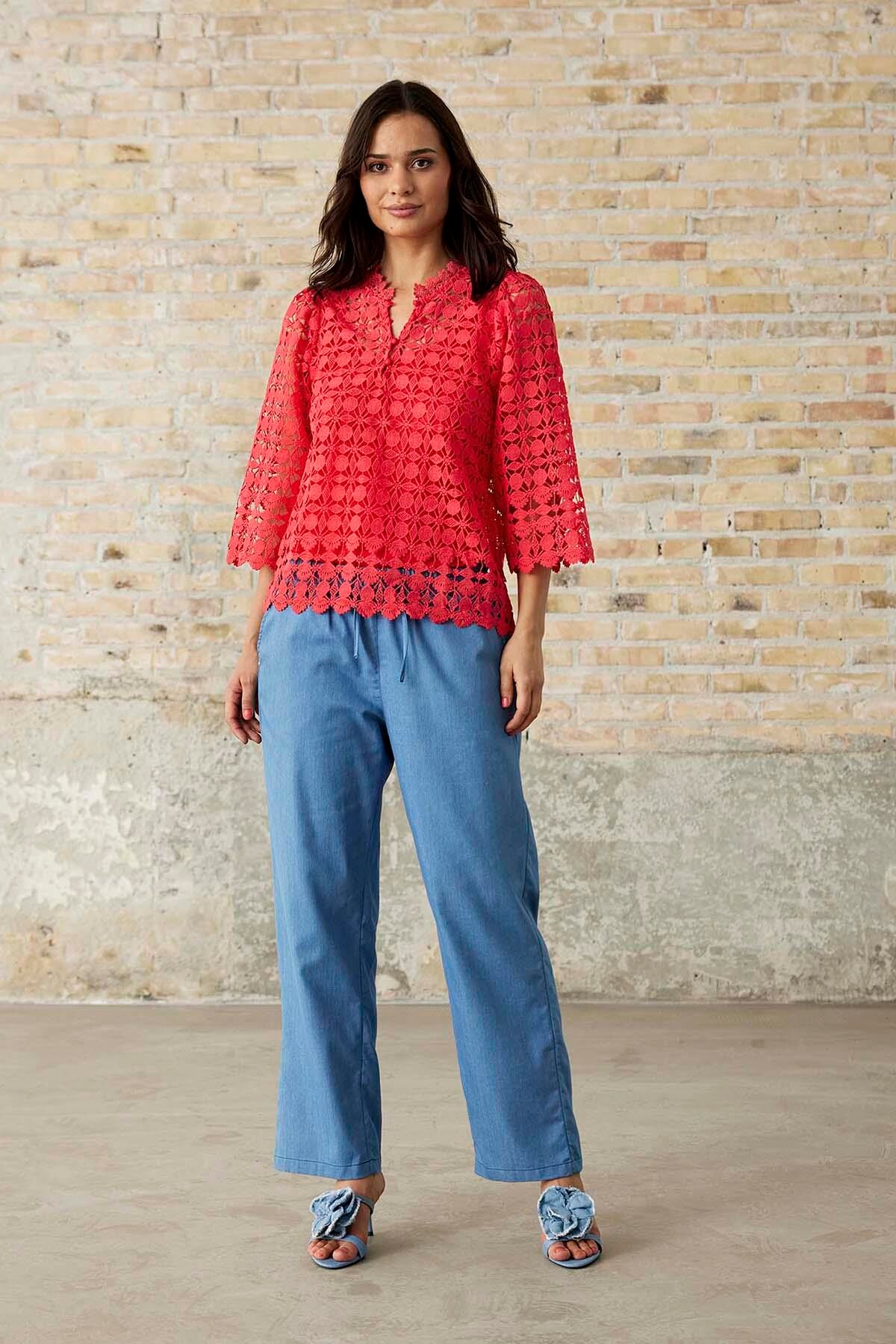 IN FRONT ELLA BLOUSE 16119 420 (Coral 420)