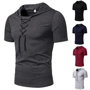 Dining Table Mens Hooded T Shirt Slim Fit Short Sleeve Casual T-shirts Tops V Neck Hoodies