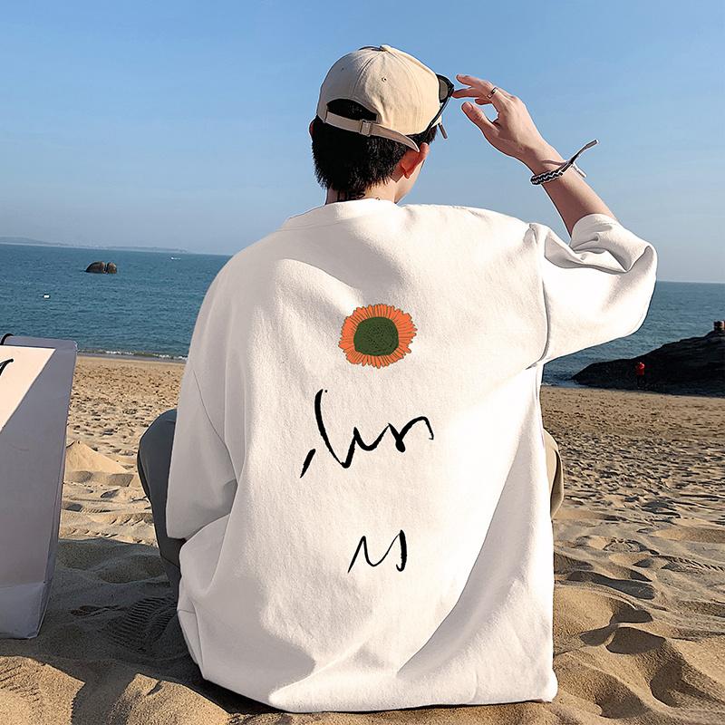 Nihao Summer Men's T-shirt 100% Cotton Fashion Brand Graphic Printed Men's T-shirt Korean Street Casual Popular Men's Short Sleeve Top