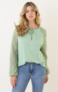 The Musthaves Lace Sleeve Shirt Mint