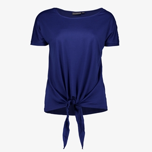 TwoDay dames T-shirt donkerblauw met knoop