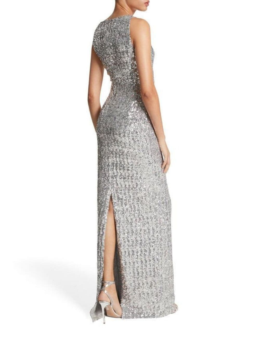 Michael Kors Collection sequinned sleeveless gown - Zilver