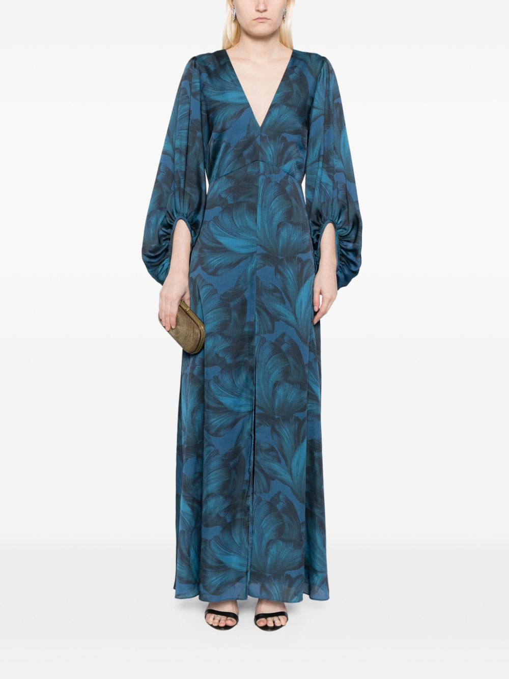 Sachin & Babi Jenny floral-print gown - Blauw