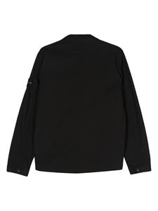 Stone Island Compass-appliqué zip-up shirt - Zwart