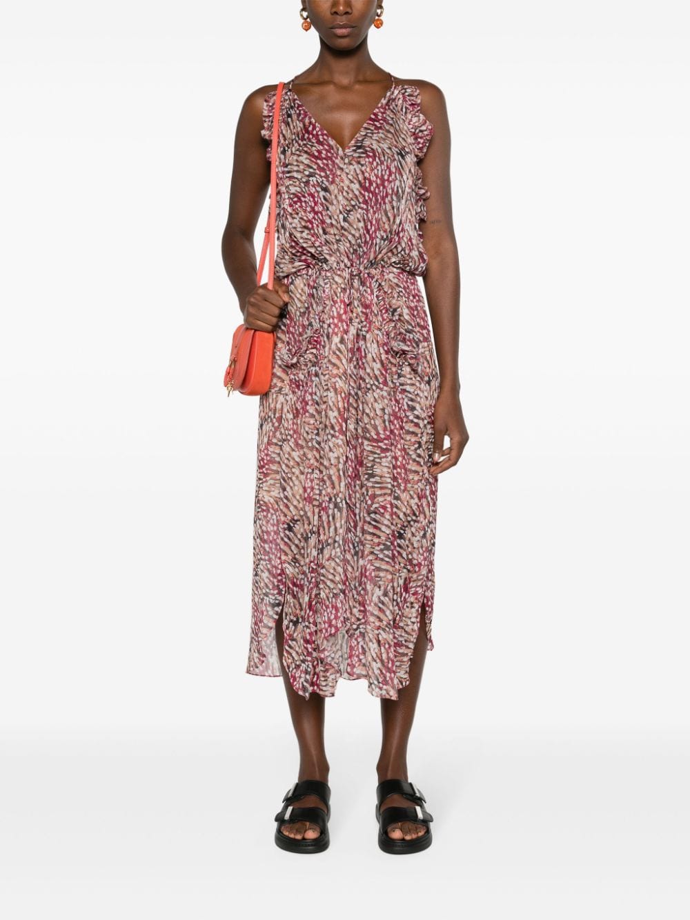 MARANT ÉTOILE Fadelo abstract-print maxi dress - Roze
