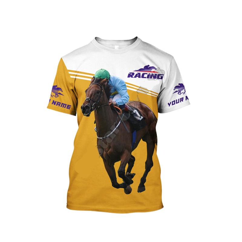 Baibao QIQI Paardenraces Patroon 3d Afdrukken T-shirt Voor Mannen Straat Paard Harajuku Kleding Mannen En Vrouwen Korte Mouwen T-shirt oversize