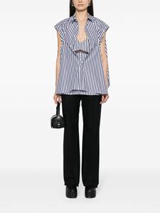 Sacai striped poplin sleeveless shirt - Blauw