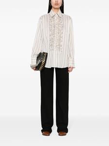 Stella McCartney striped ruffled shirt - Beige