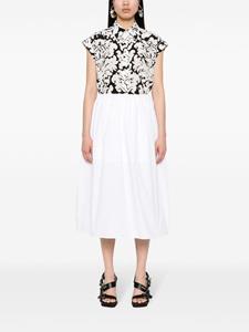 Alexander McQueen floral georgette sleeveless shirt - Zwart