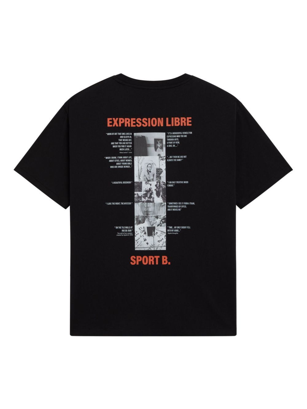 SPORT b. by agnès b. slogan-print cotton T-shirt - Zwart