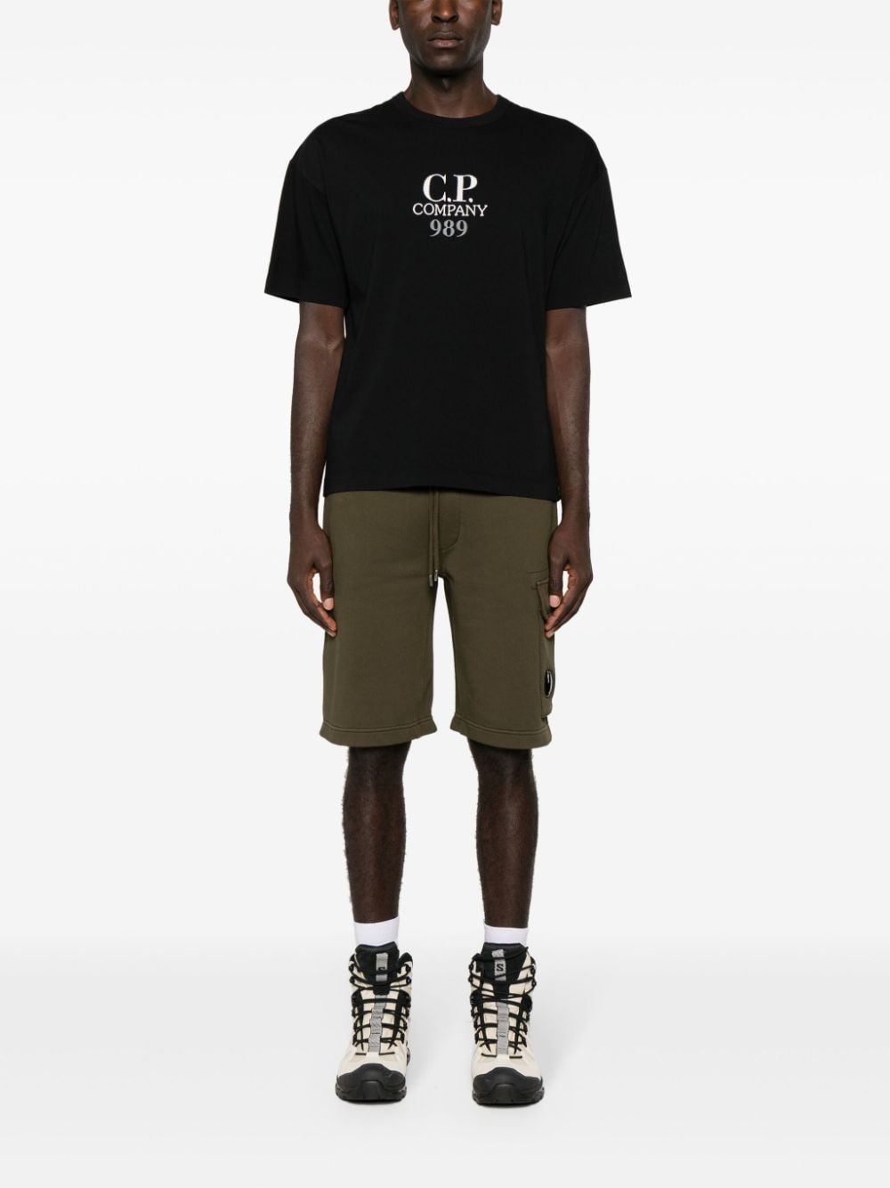 C.P. Company T-shirt met geborduurd logo - Zwart