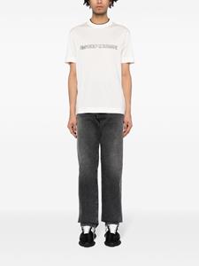 Emporio Armani logo-embroidered jersey T-shirt - Beige