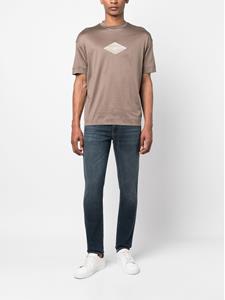 Emporio Armani T-shirt met geborduurd logo - Bruin