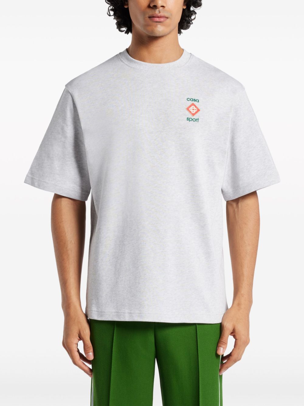 Casablanca logo-print organic cotton T-shirt - Grijs