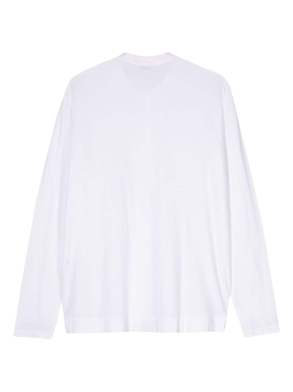 Massimo Alba Katoenen T-shirt met lange mouwen - Wit