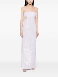 Rachel Gilbert Foster sequinned side-slit maxi dress - Beige