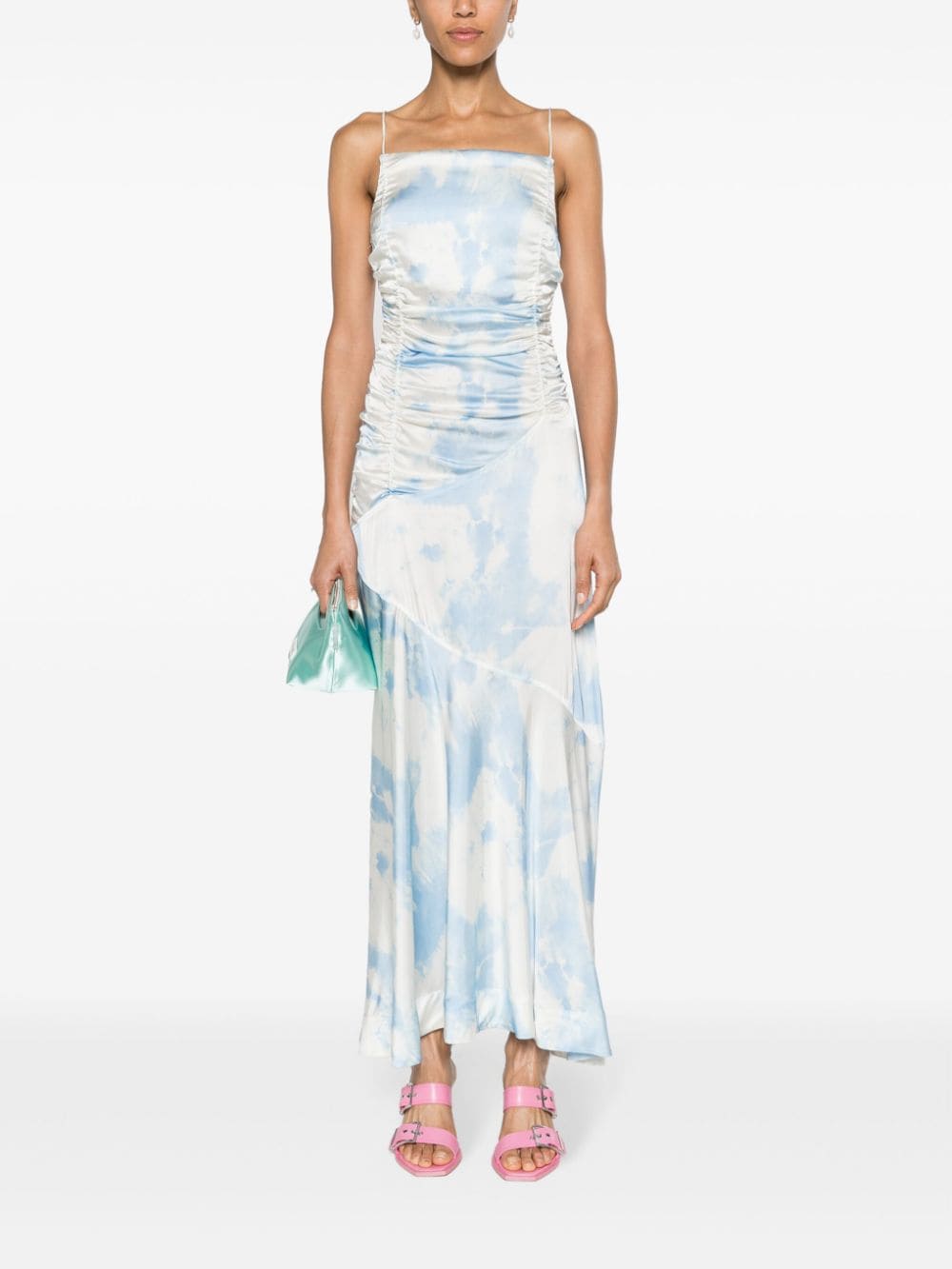 GANNI Maxi-jurk met bloemenprint - Blauw