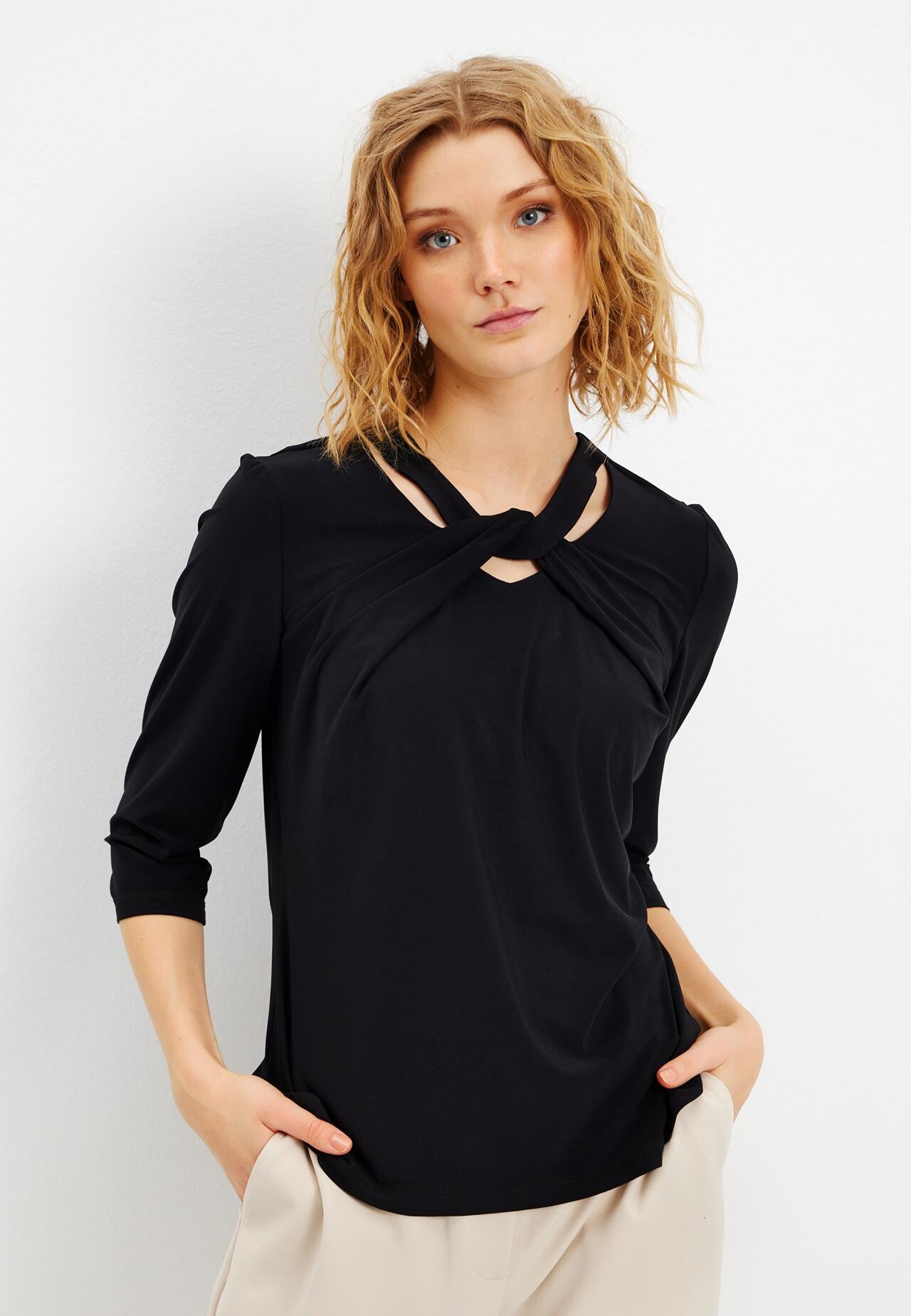 IN FRONT MARTHA BLOUSE 15602 999 (Black 999)