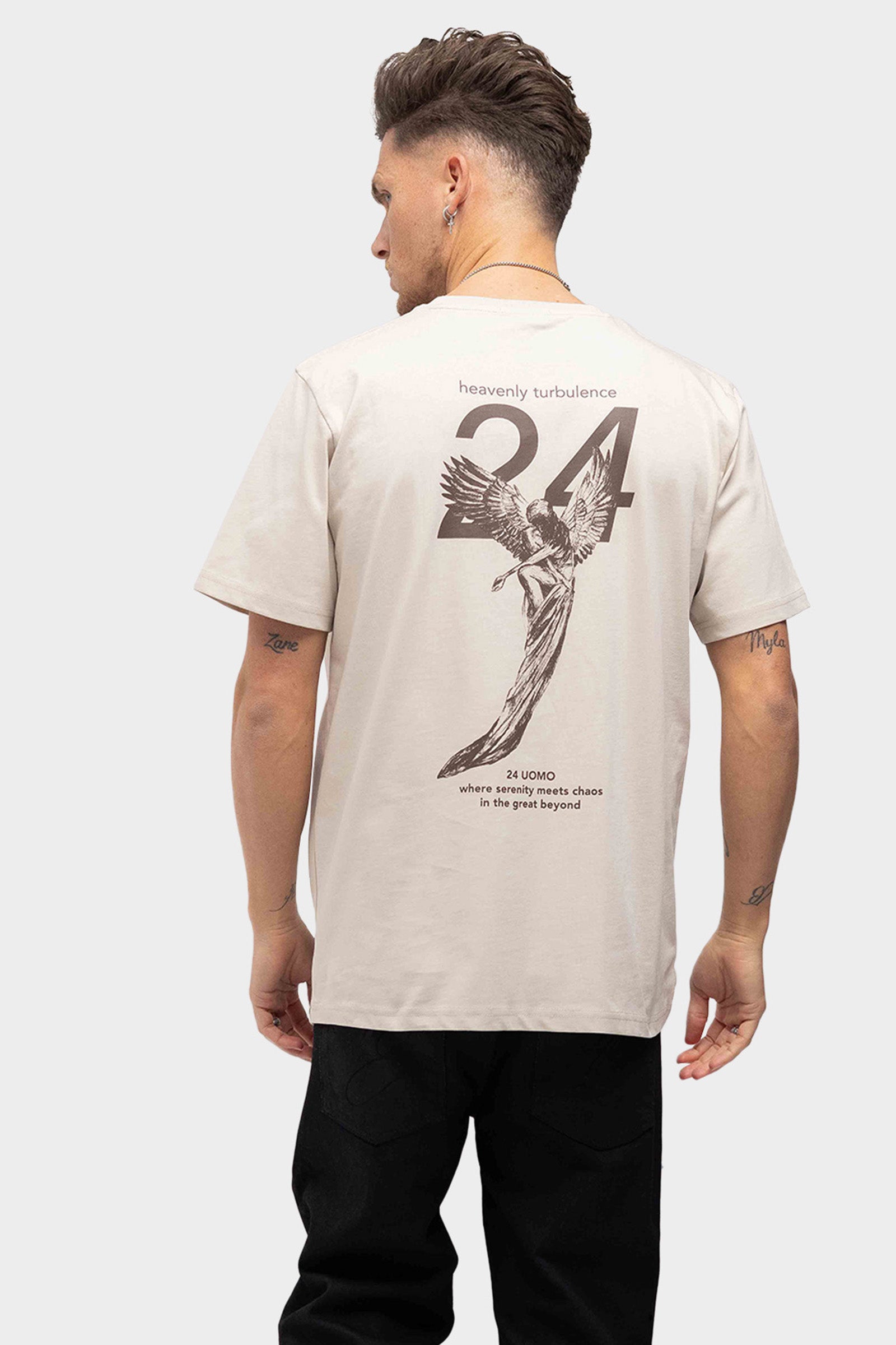 24 Uomo Heavenly Turbulence T-shirt Beige PRE-ORDER 5 APRIL