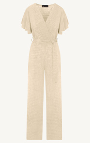 The Musthaves Jumpsuit Dames Smocked Beige