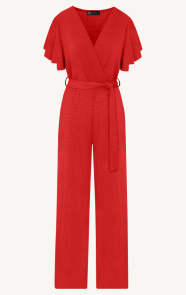 The Musthaves Jumpsuit Dames Smocked Red