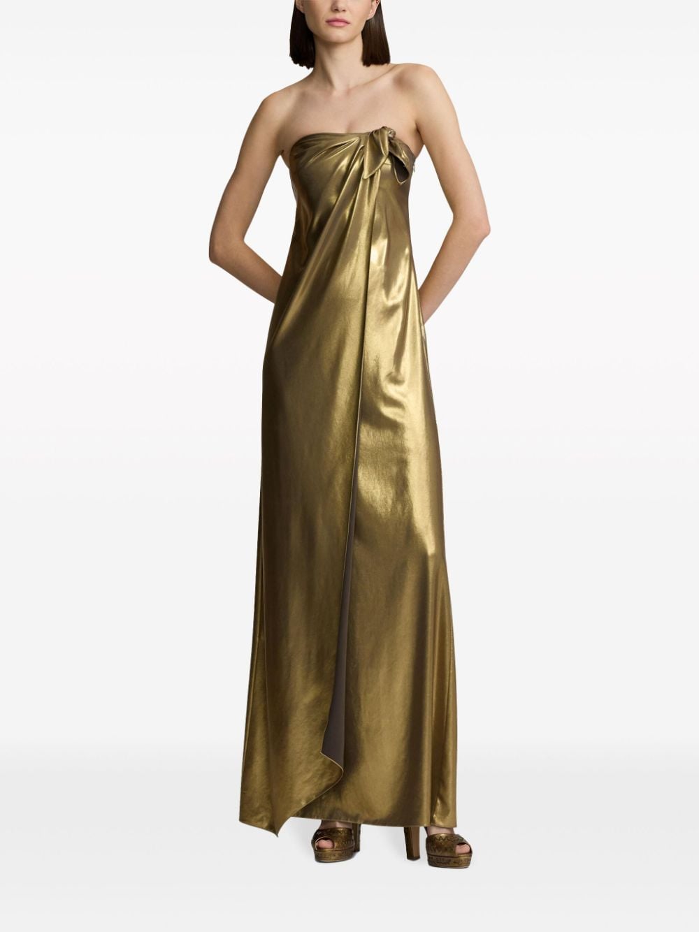 Ralph Lauren Collection Strapless jurk - Goud