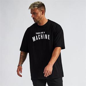 Muscleguys Fitnesstraining Los T-shirt met korte mouwen Zomer Heren Oversize Ademende streetwear