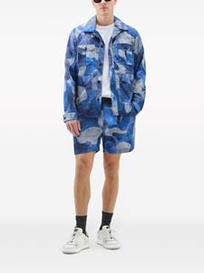 Woolrich Gekreukt overhemd met camouflageprint - Blauw