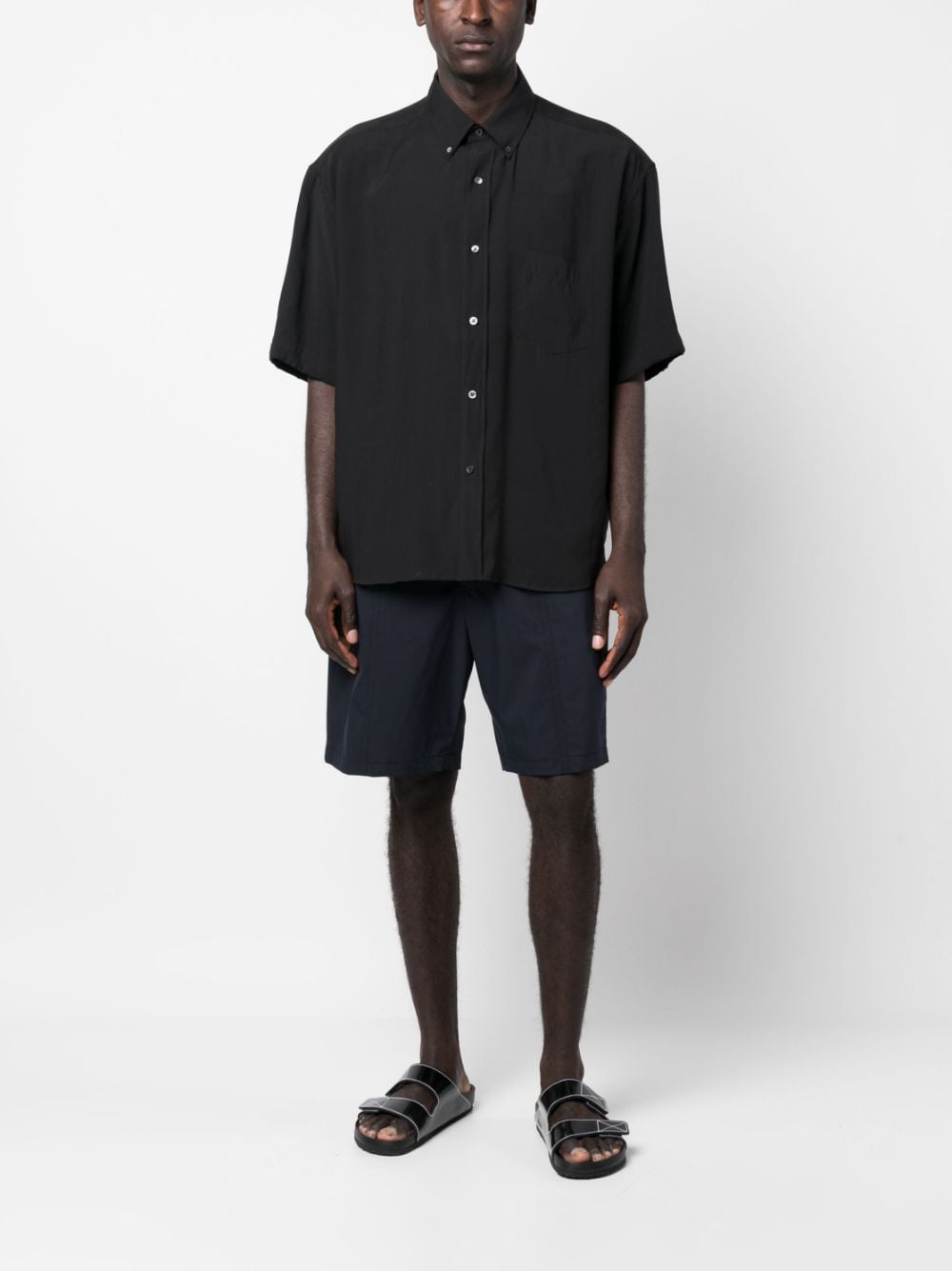 Emporio Armani Overhemd met opgestikte zak - Zwart