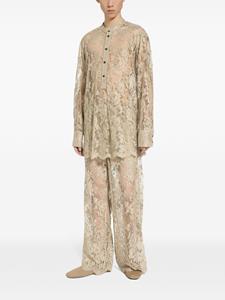 Dolce & Gabbana semi-sheer floral-lace shirt - Beige