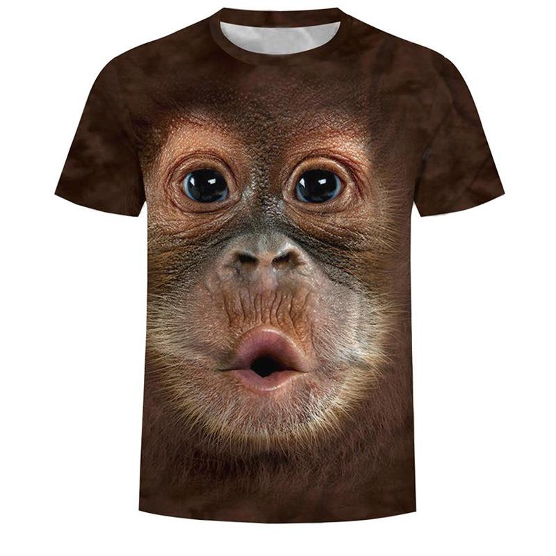 BOLIV MODA Monkey Gorilla heren T-shirt 3D digitaal bedrukte top met korte mouwen zomer tees shirts heren