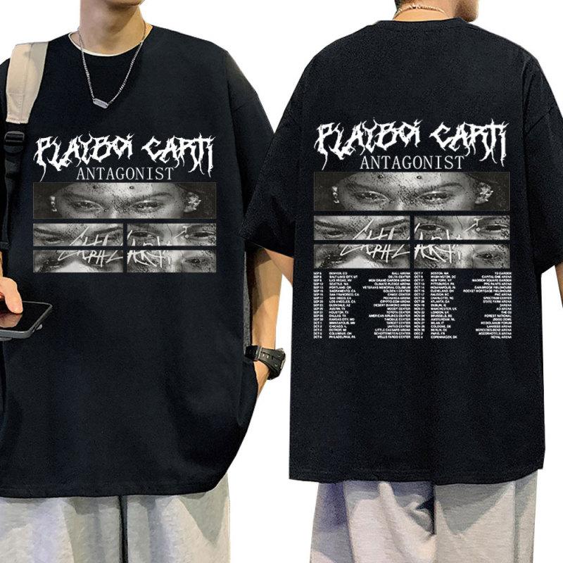 TENJINGE Trendy Playboi Carti Antagonist Tour T-shirt Herenmode Hip Hop Korte Mouw Oversized T-shirts 2023 Concert Fan Gift T-shirt Unisex